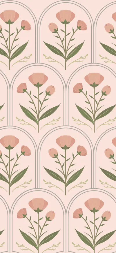 blush pink art deco floral arches