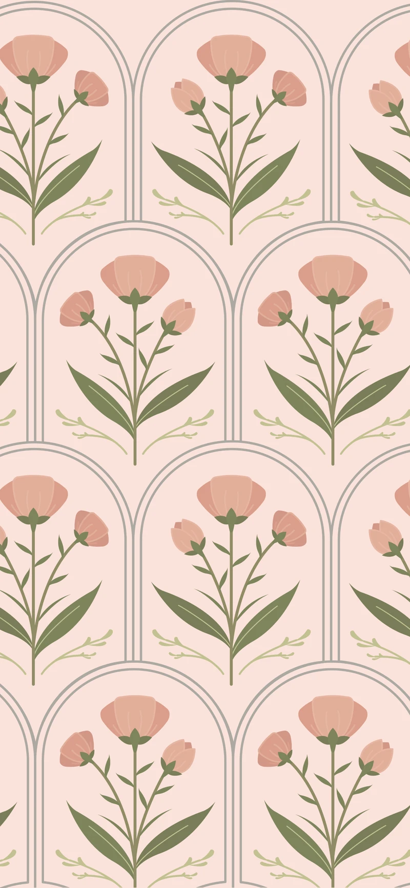 blush pink art deco floral arches