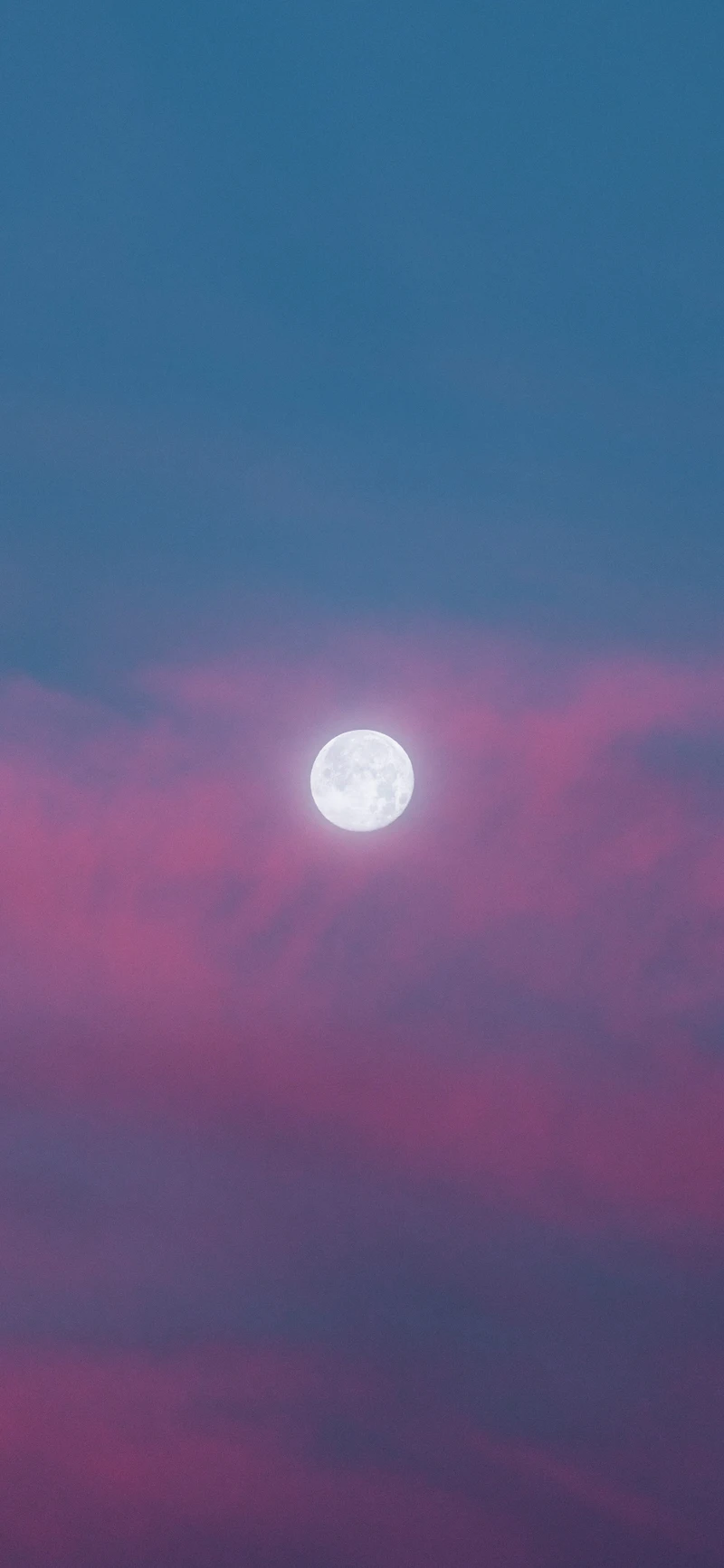 dreamy full moon pink blue clouds
