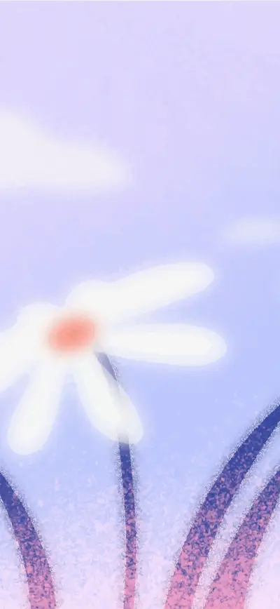 dreamy pastel lavender daisy illustration