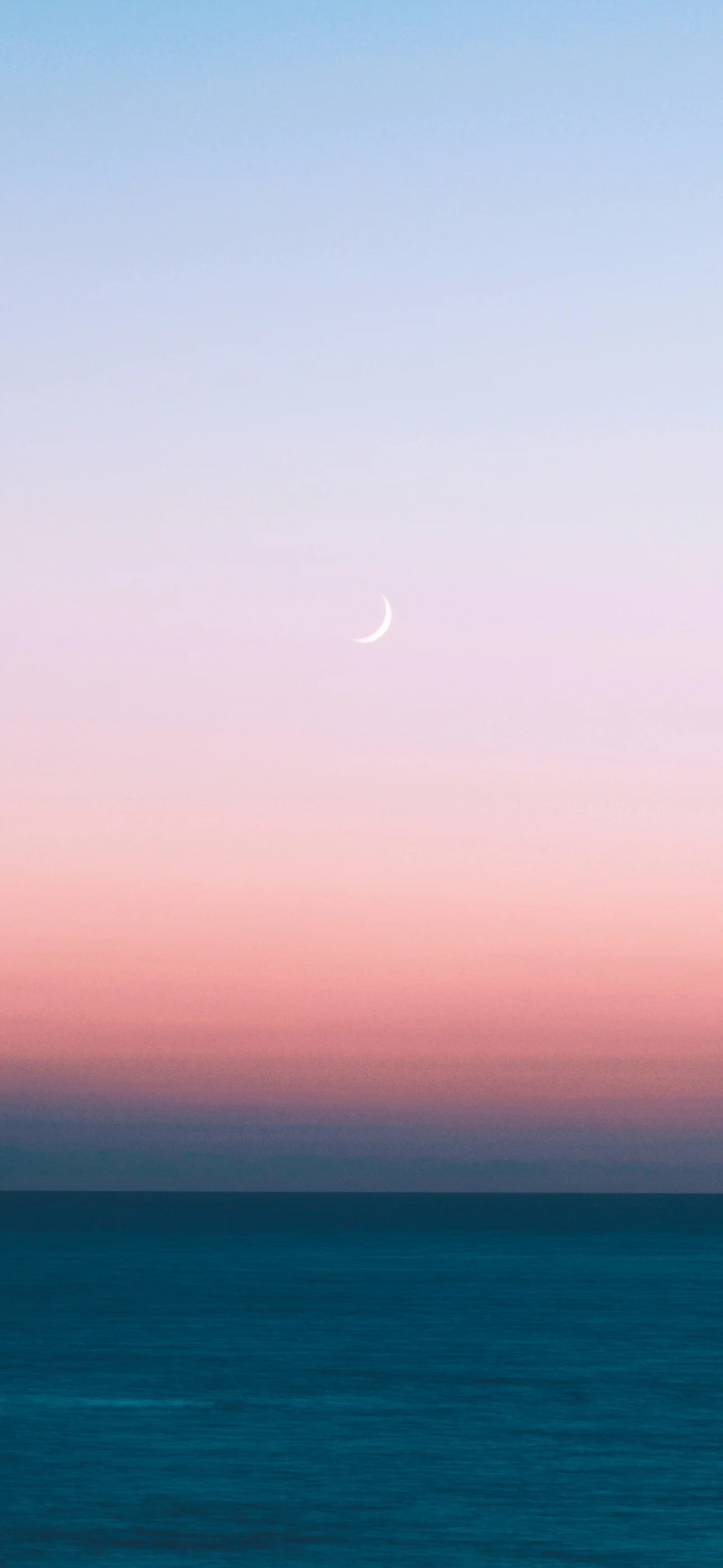 dreamy pastel sunset crescent moon ocean