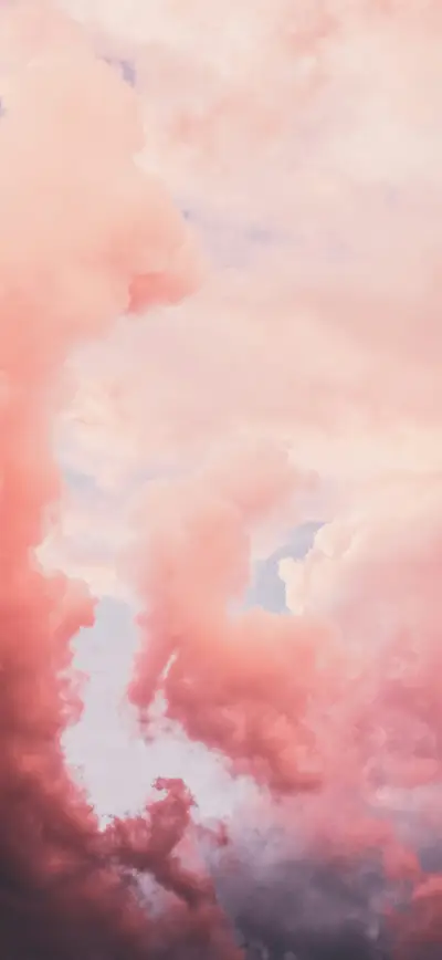 dreamy peach pink fluffy clouds