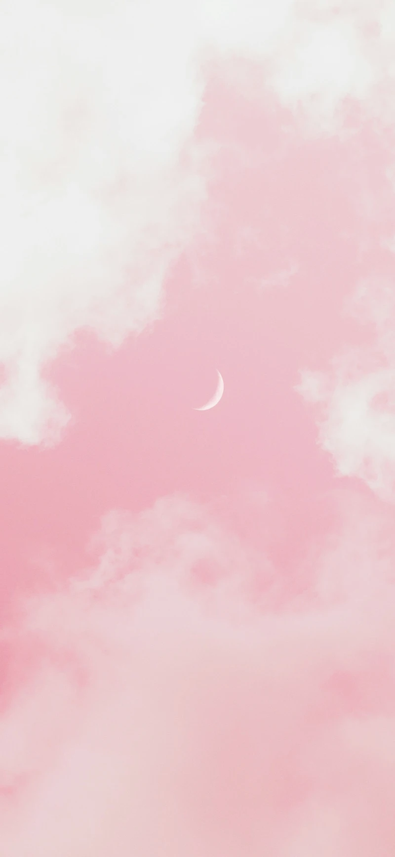 dreamy pink clouds crescent moon