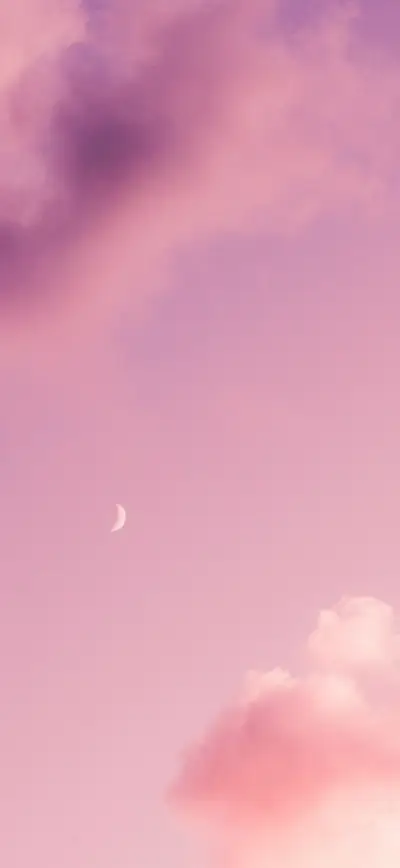 dreamy pink purple sky crescent moon