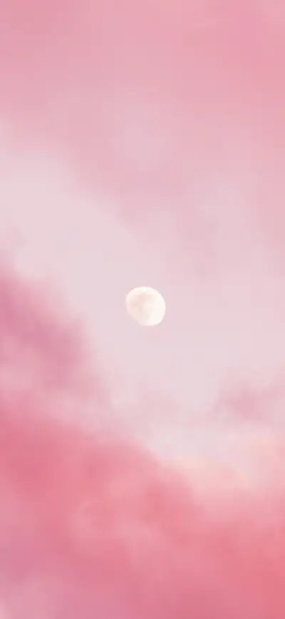 dreamy pink sky full moon