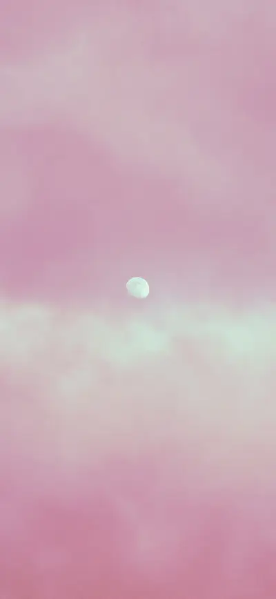 dreamy pink sky moon clouds
