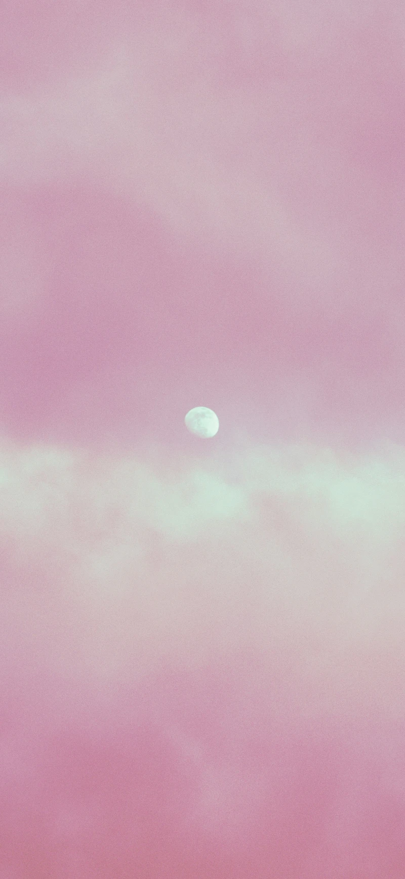 dreamy pink sky moon clouds