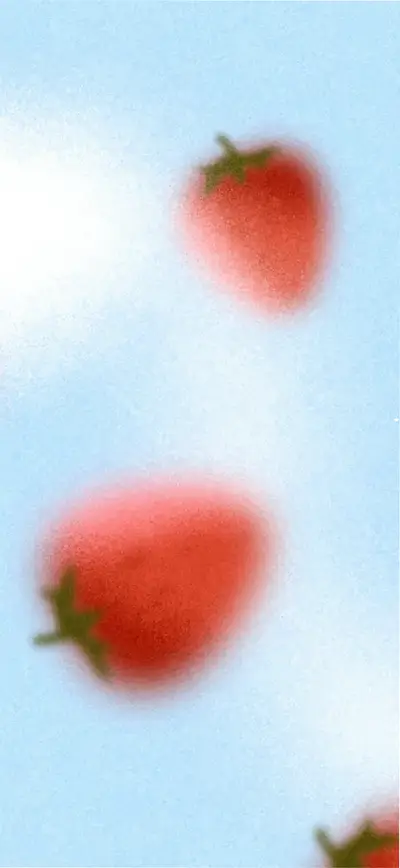 dreamy red strawberries soft blue