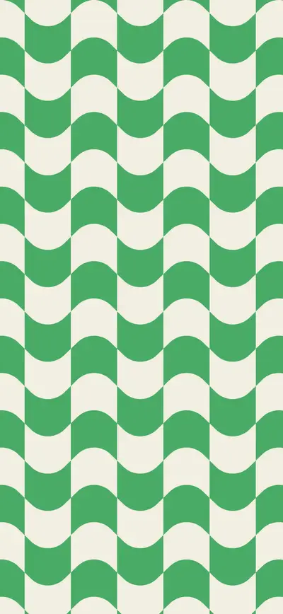 green cream retro wave pattern