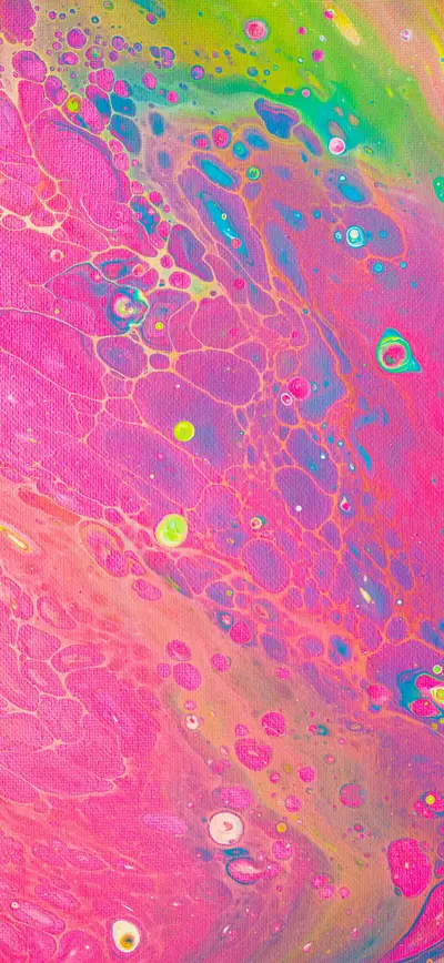 hot pink neon fluid pour art