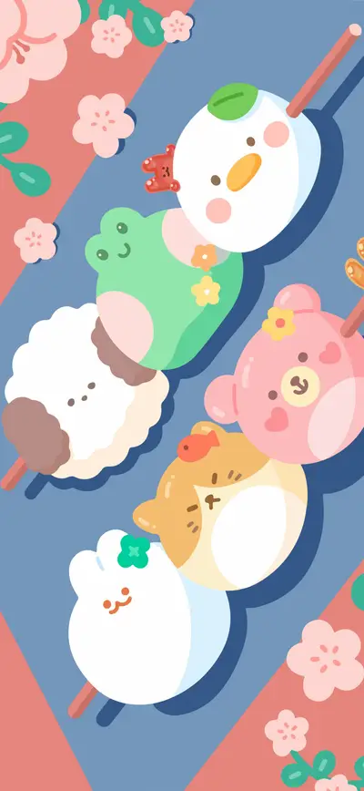 kawaii pastel dango cute animals