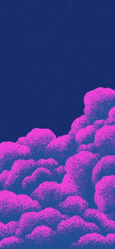 neon pink clouds dark blue night
