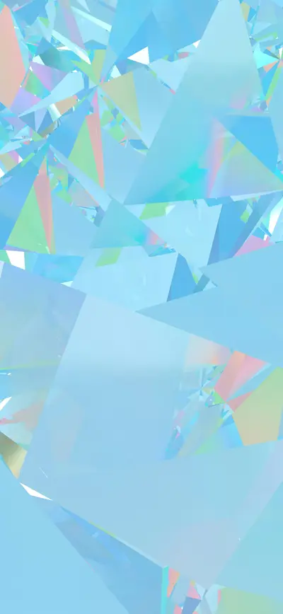 pastel blue iridescent crystal geometric
