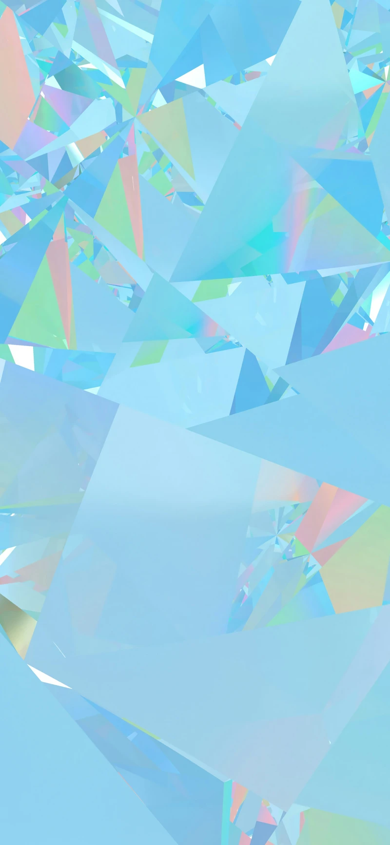 pastel blue iridescent crystal geometric