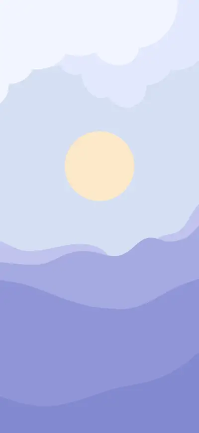 pastel blue purple minimalist sun landscape
