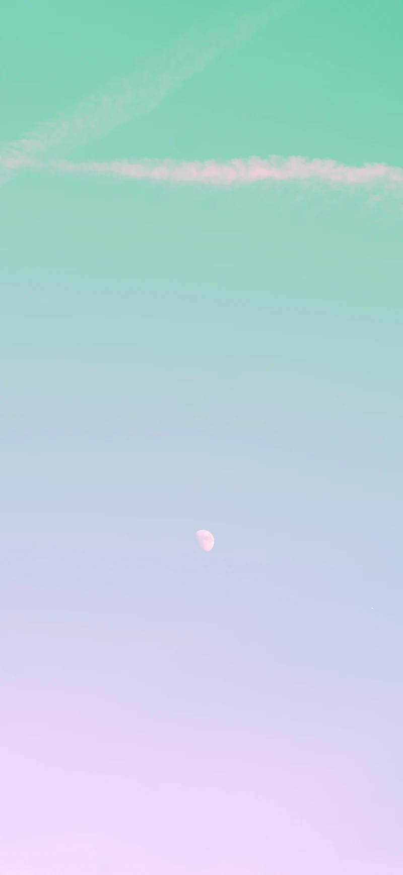 pastel mint lavender gradient moon sky