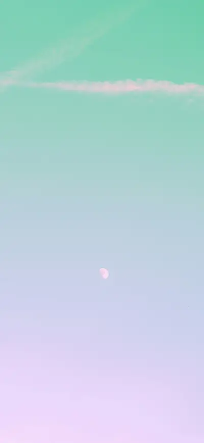 pastel mint lavender gradient moon sky