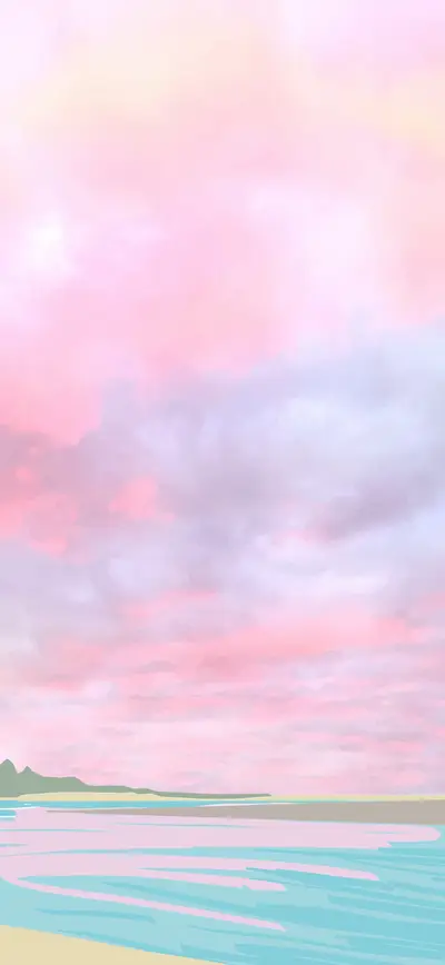 pastel pink dreamy beach sunset