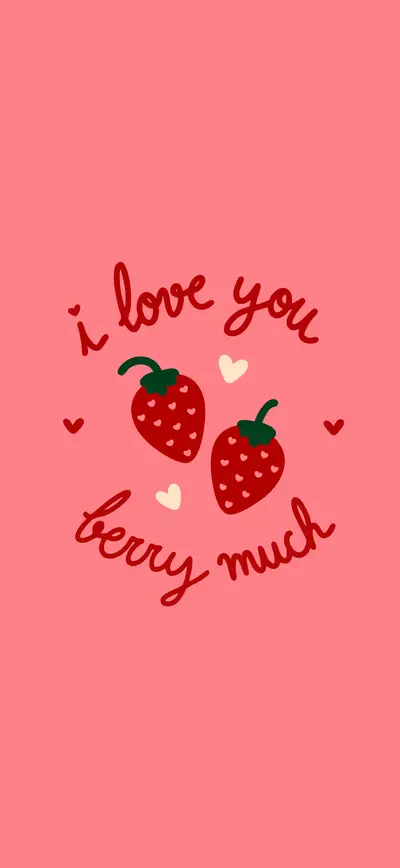 pink strawberry love you berry much