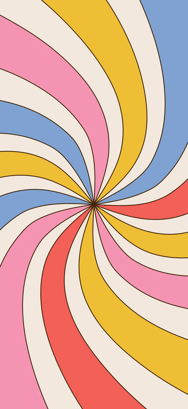 retro groovy swirl multicolor 70s