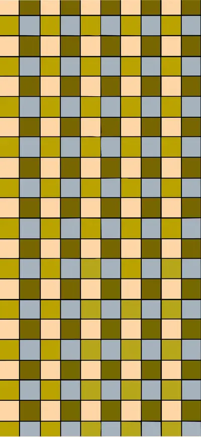 retro olive peach blue grid tiles