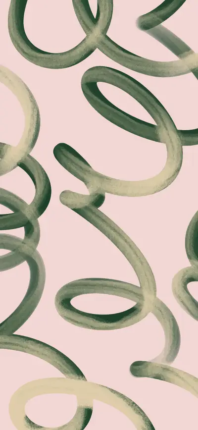 sage green swirls blush pink abstract
