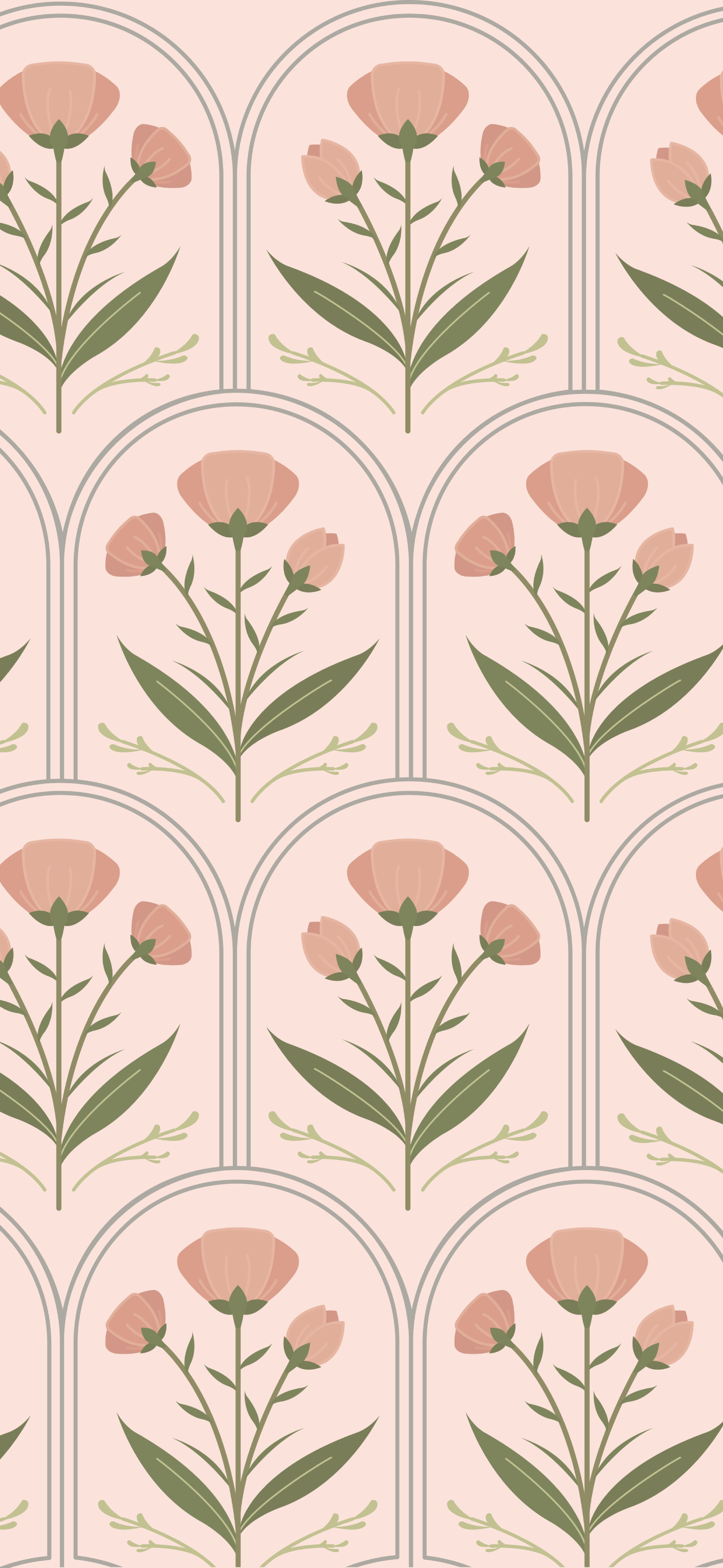 blush pink art deco floral arches