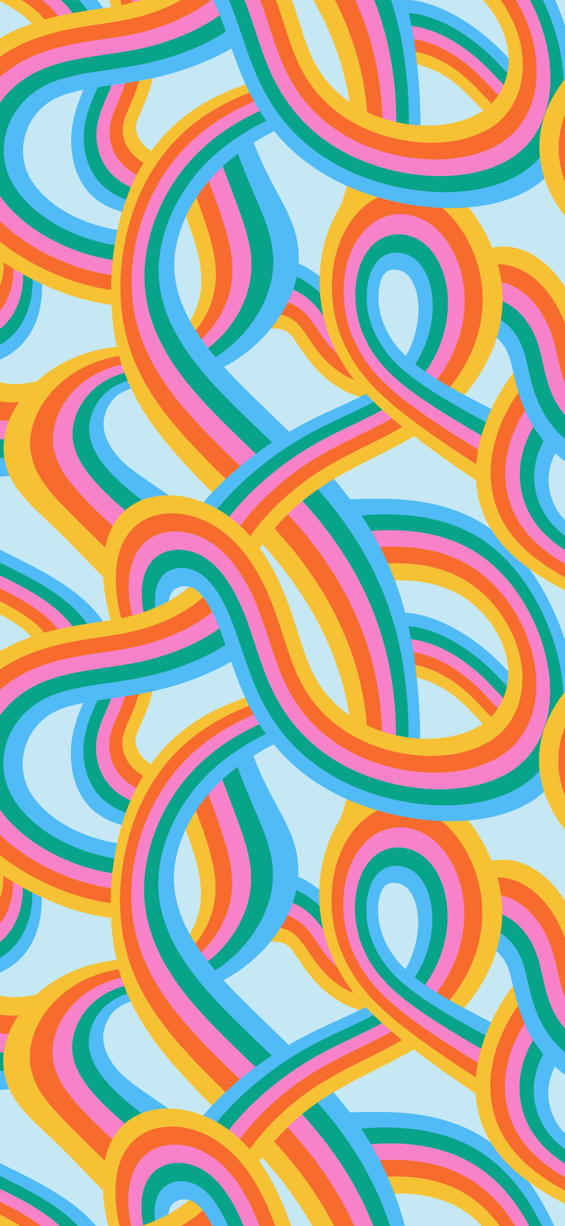 colorful retro swirling ribbon pattern