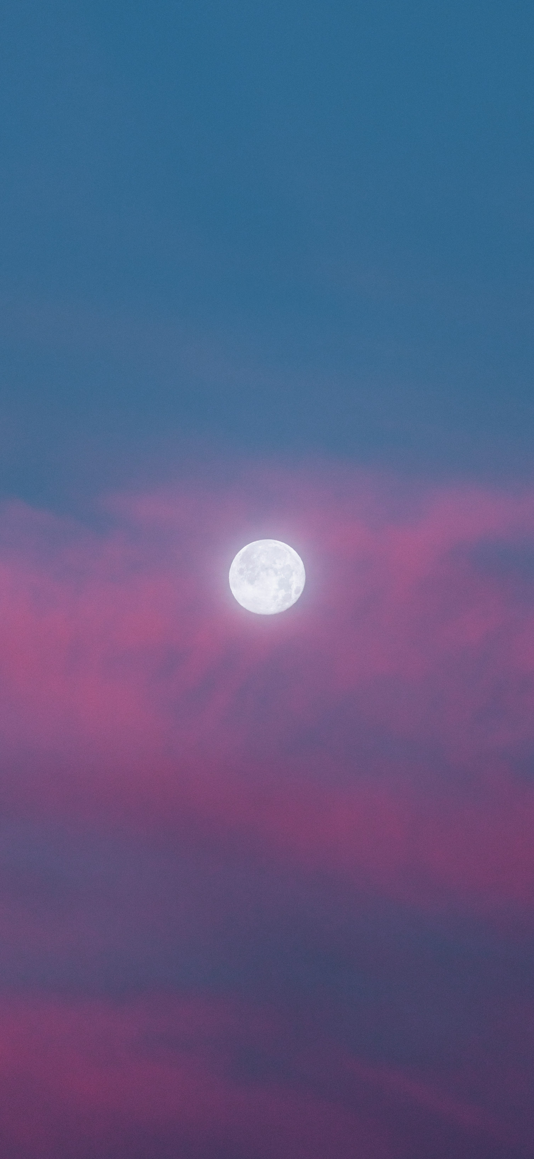 dreamy full moon pink blue clouds