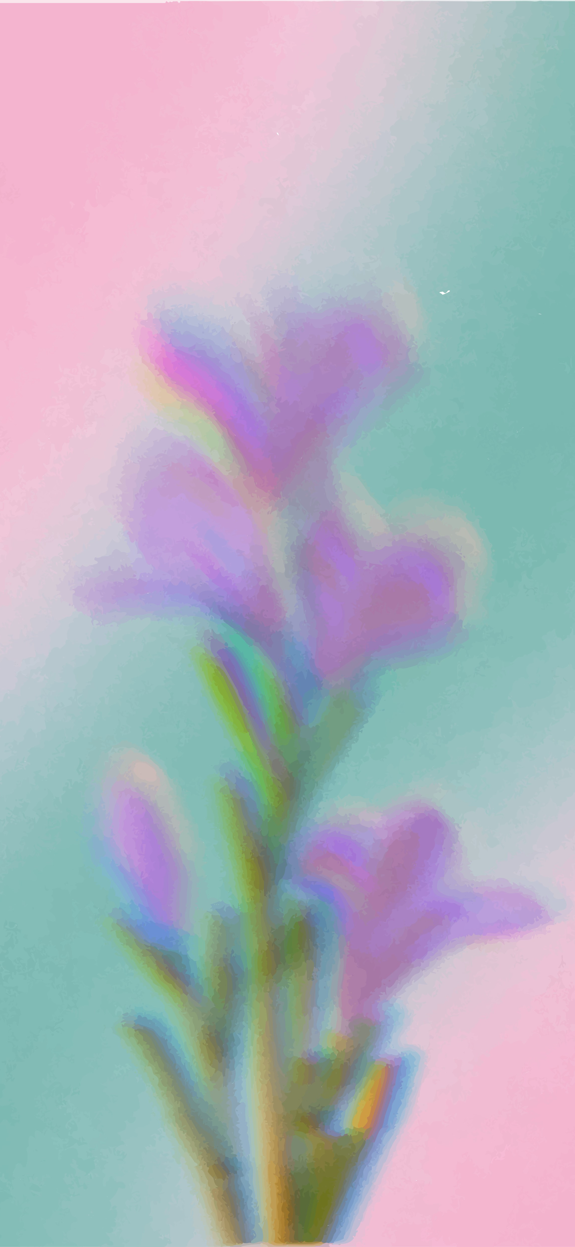 dreamy pastel purple flowers mint pink