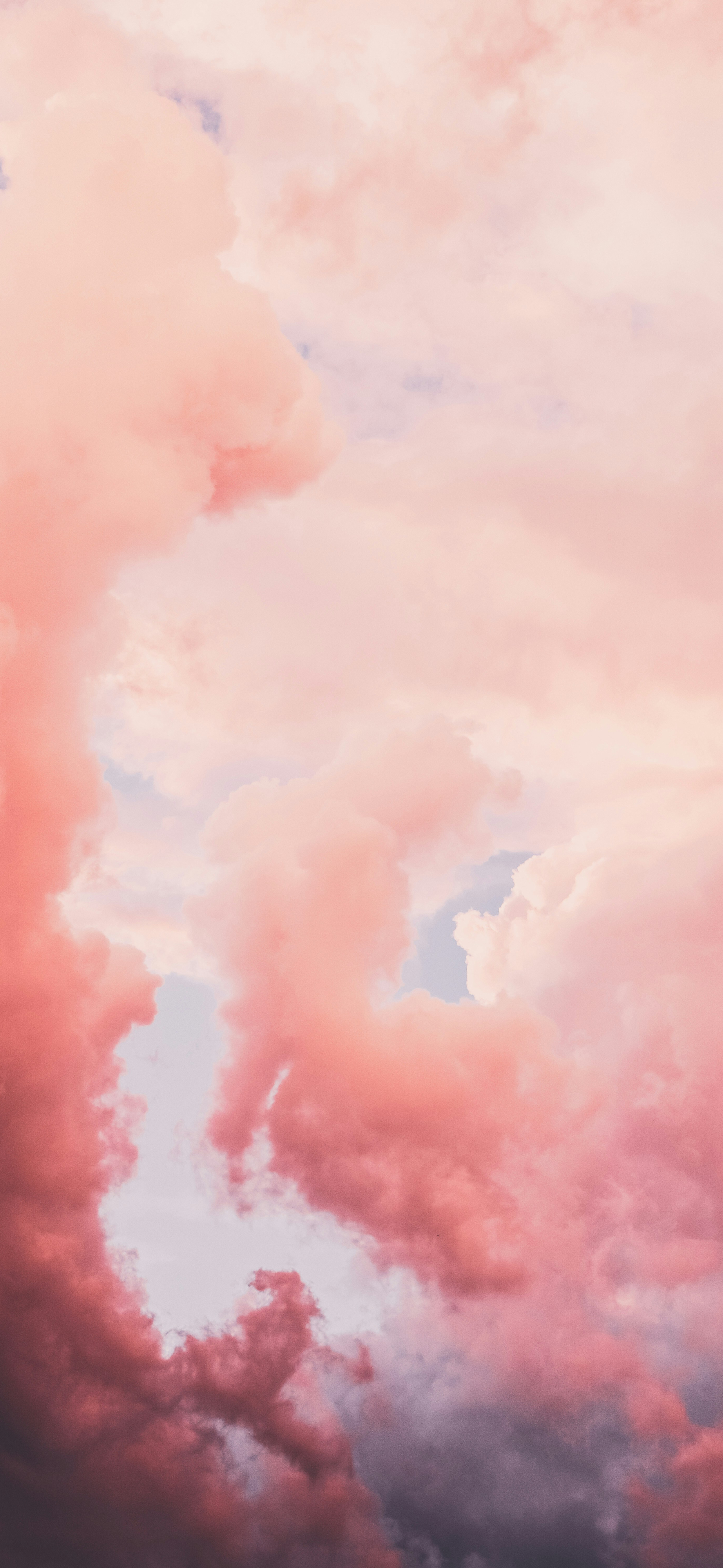 dreamy peach pink fluffy clouds