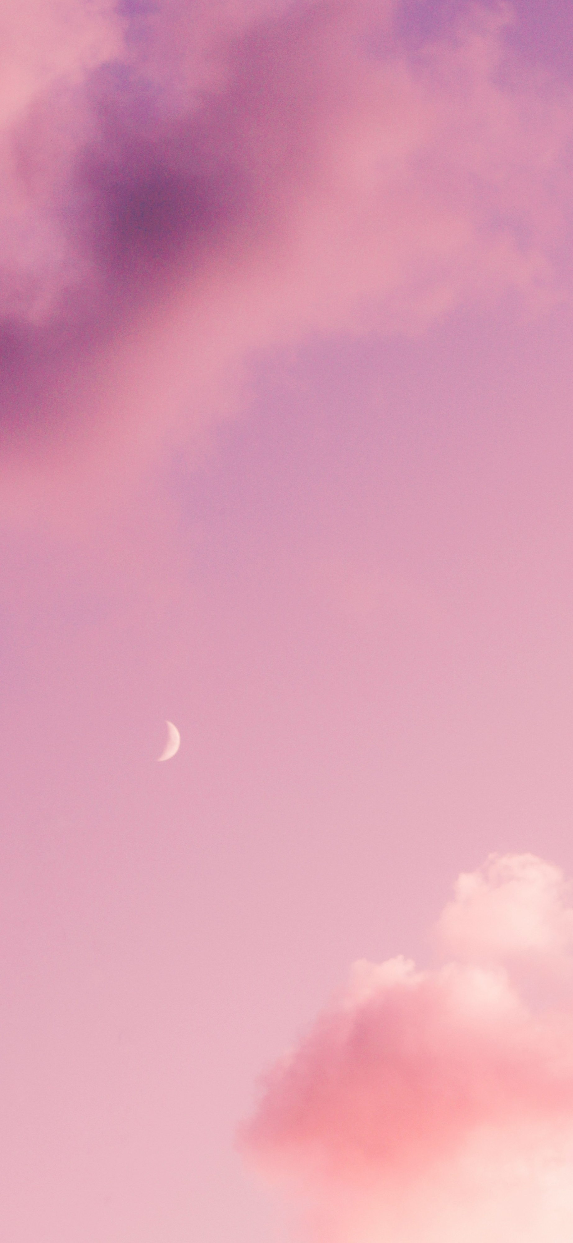 dreamy pink purple sky crescent moon