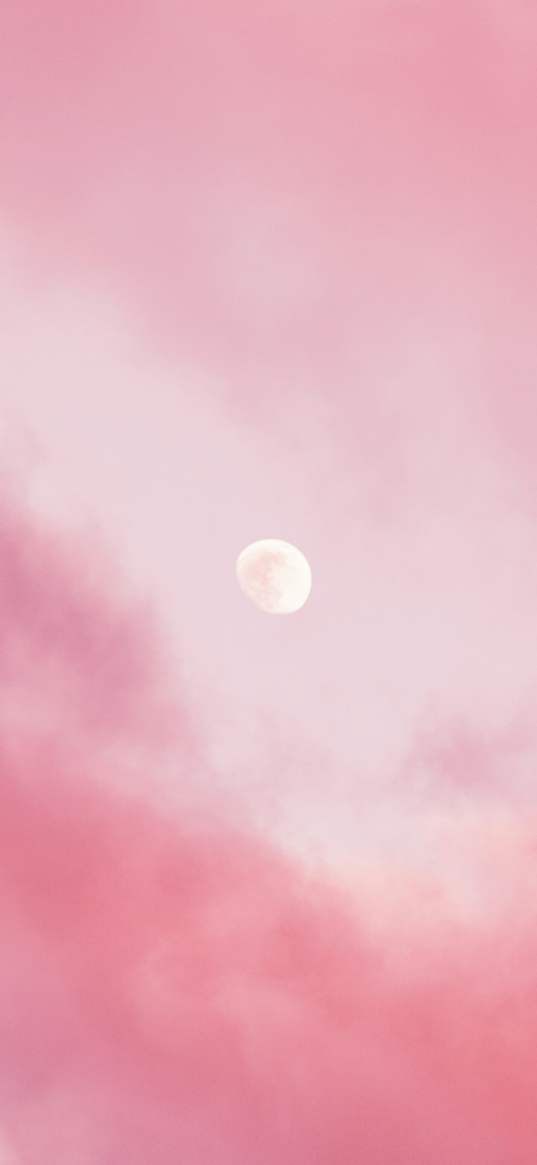 dreamy pink sky full moon