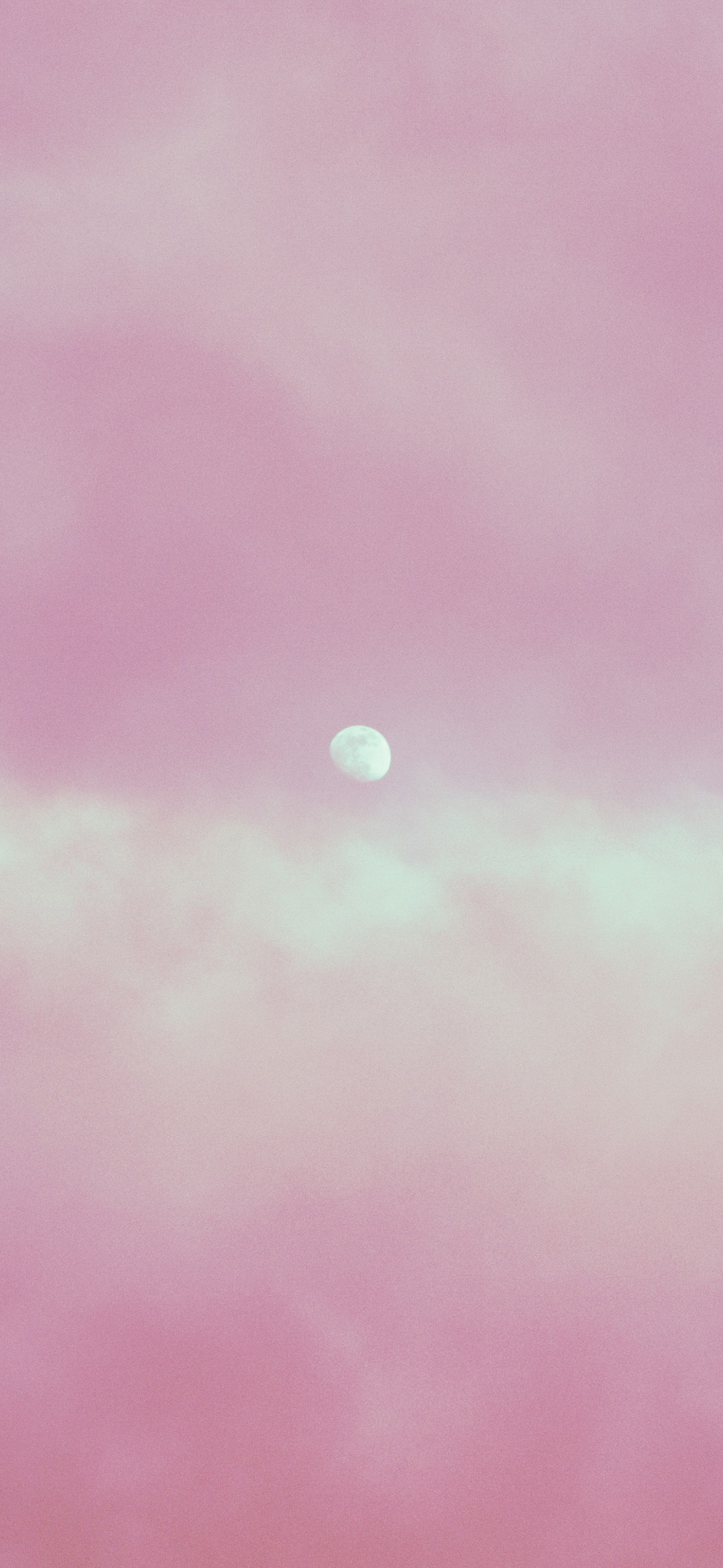 dreamy pink sky moon clouds
