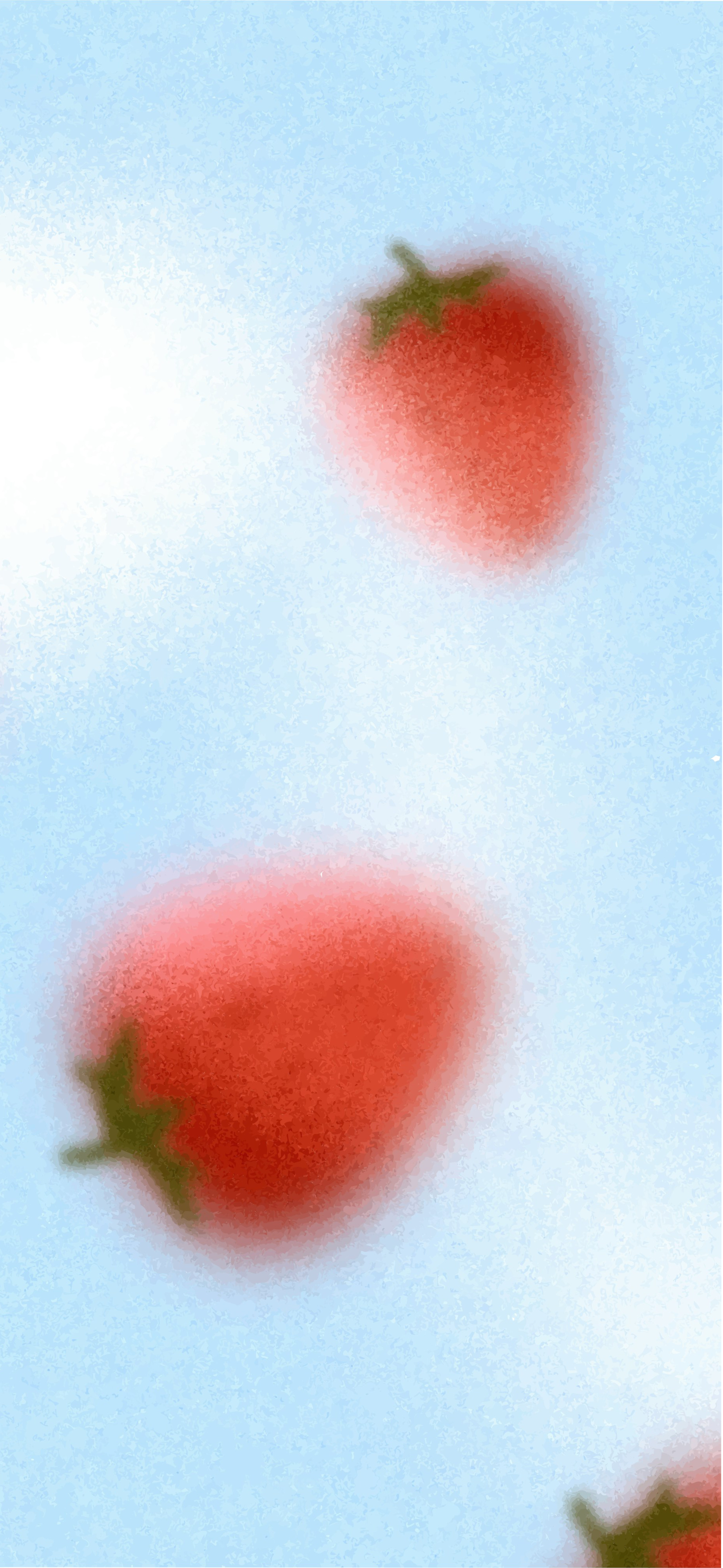 dreamy red strawberries soft blue