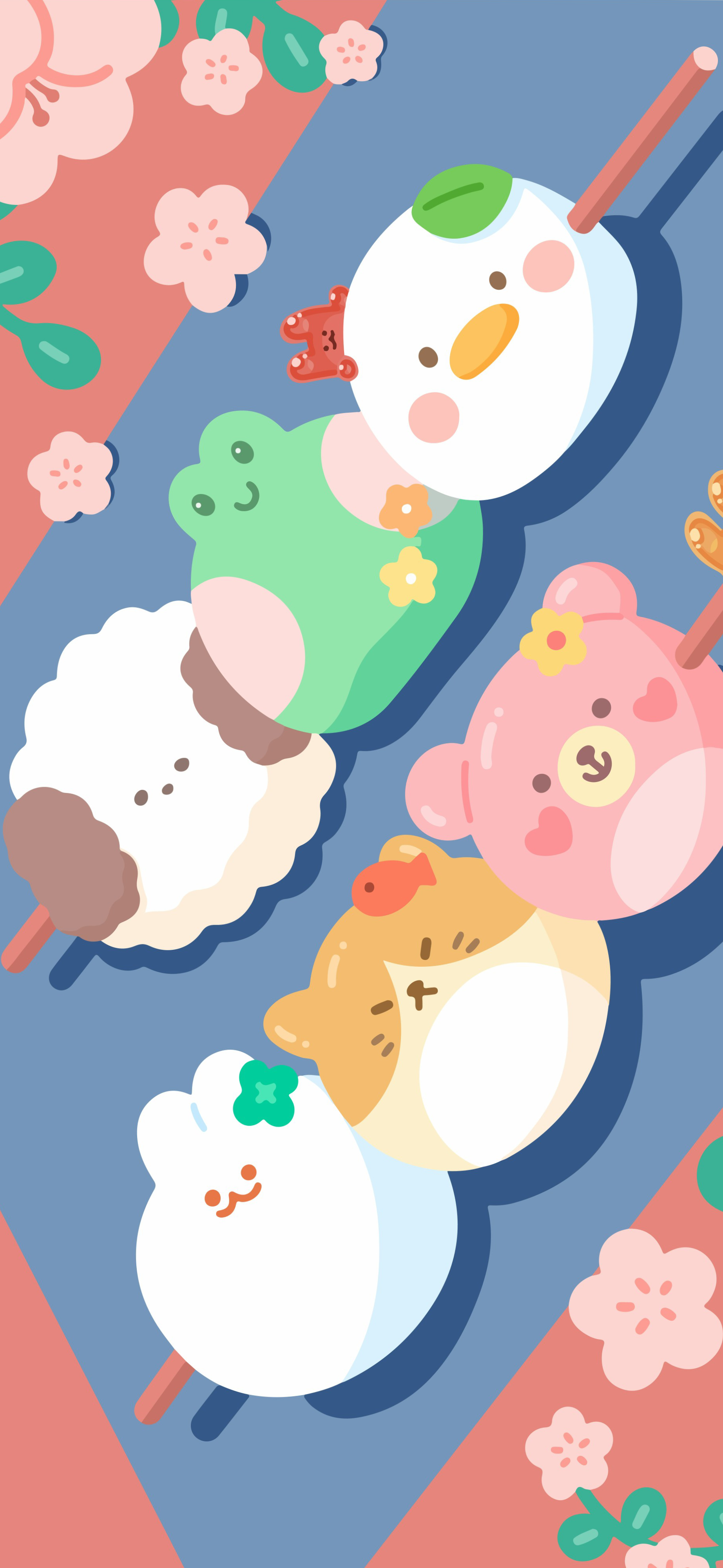 kawaii pastel dango cute animals