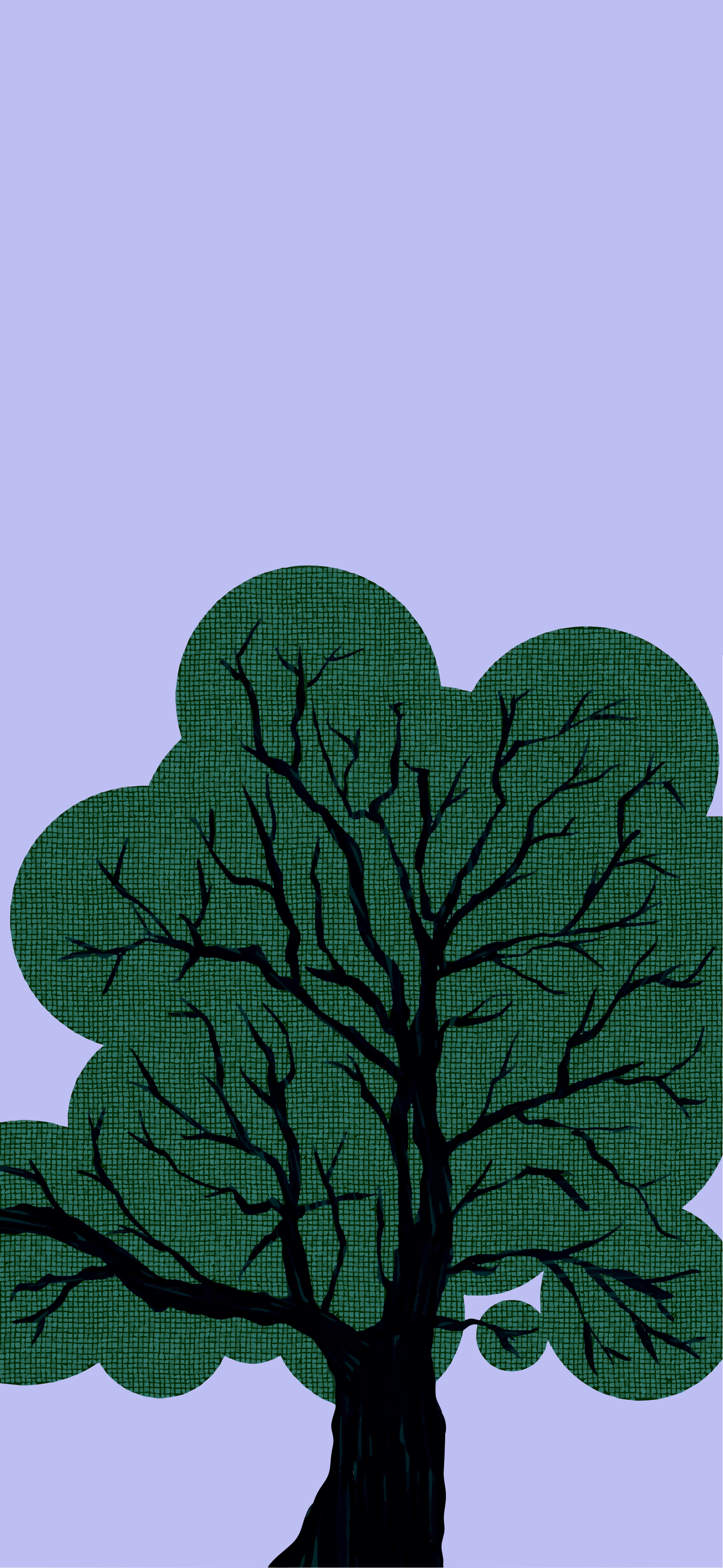 lavender blue minimalist green tree