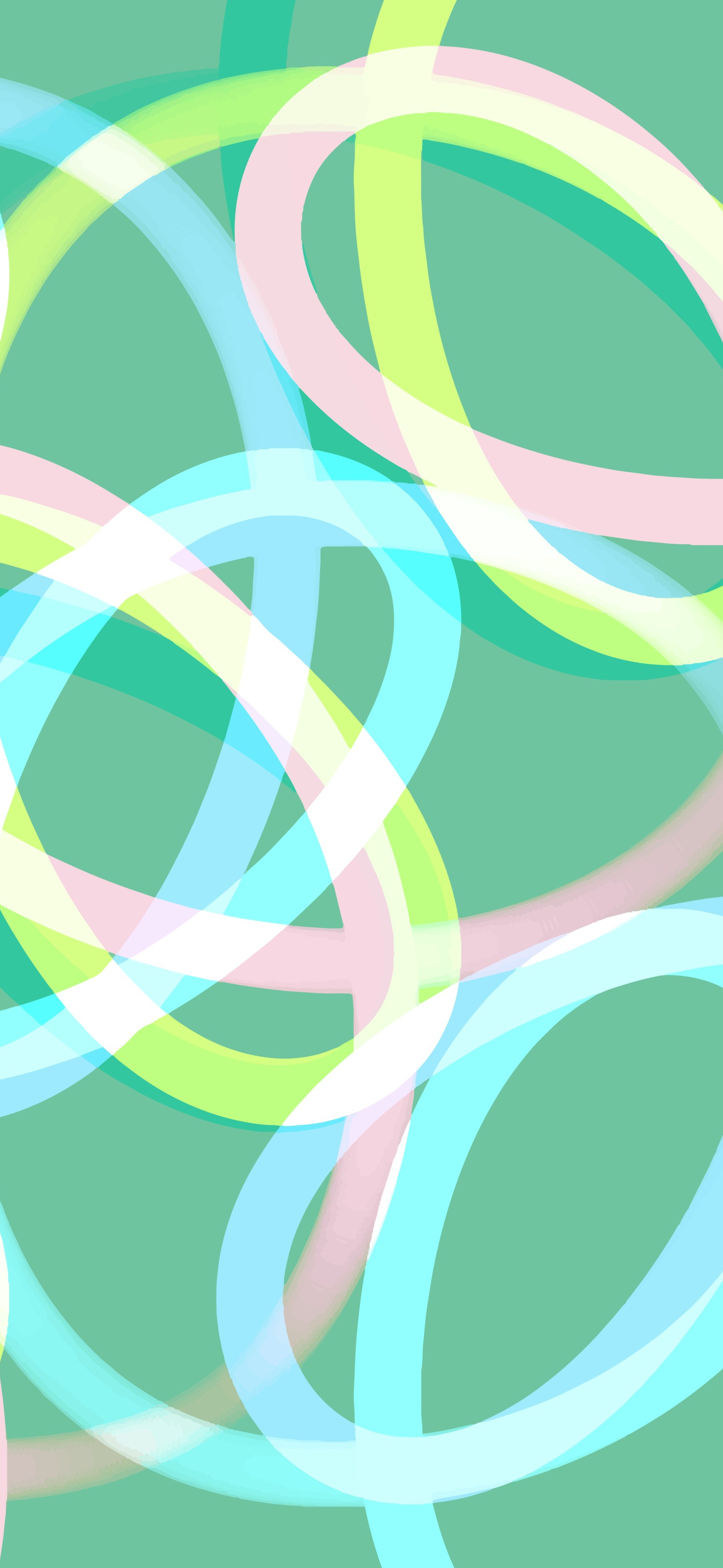 pastel mint abstract rings colorful