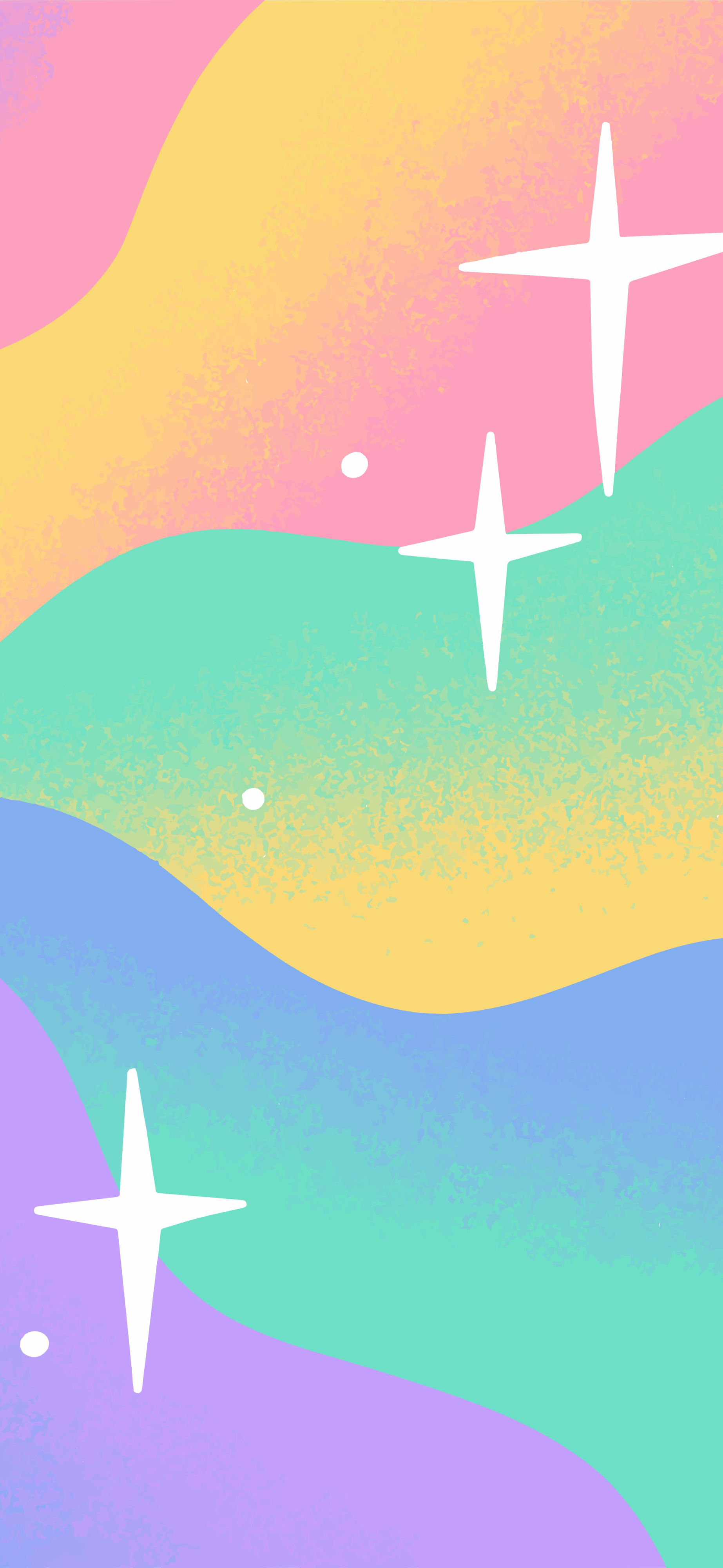 pastel rainbow waves sparkles y2k