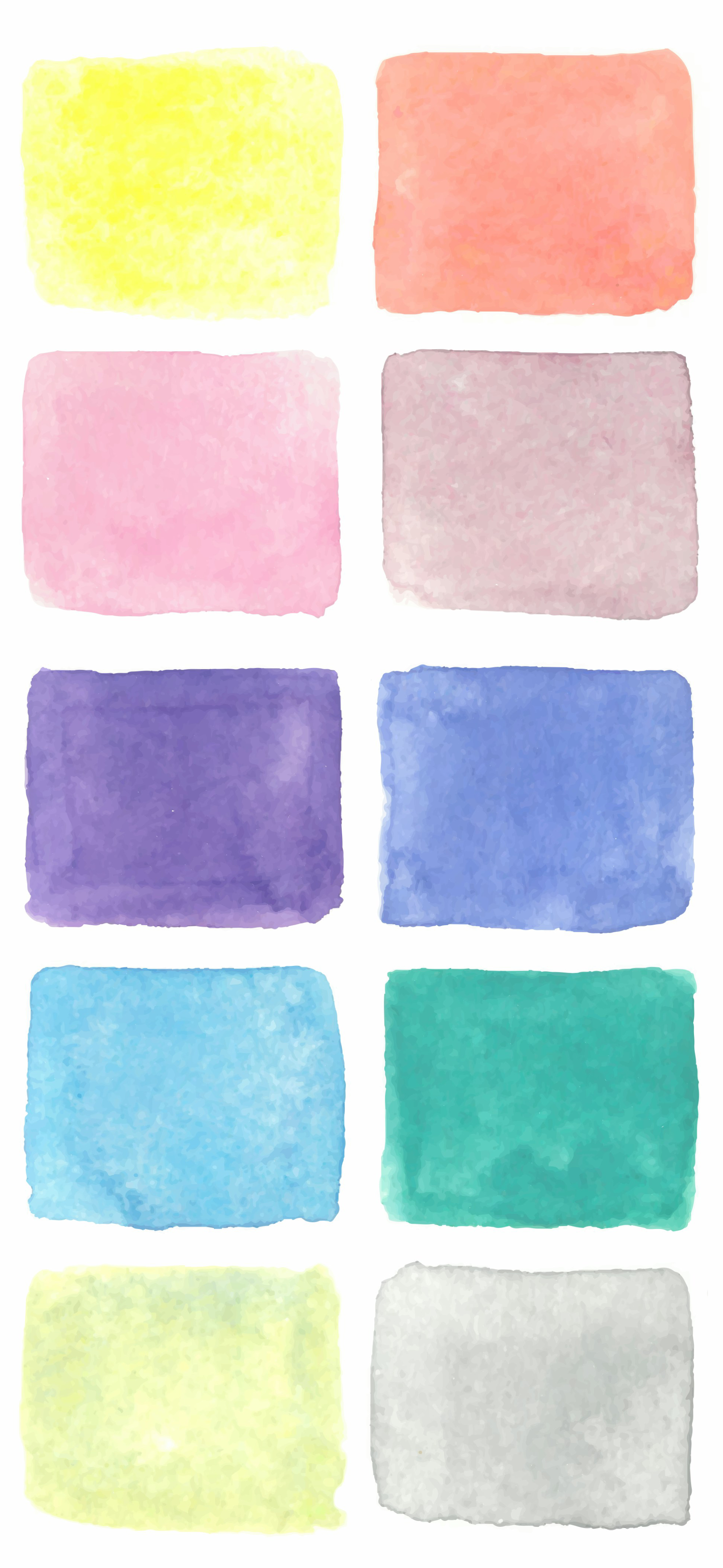 pastel watercolor swatches rainbow palette