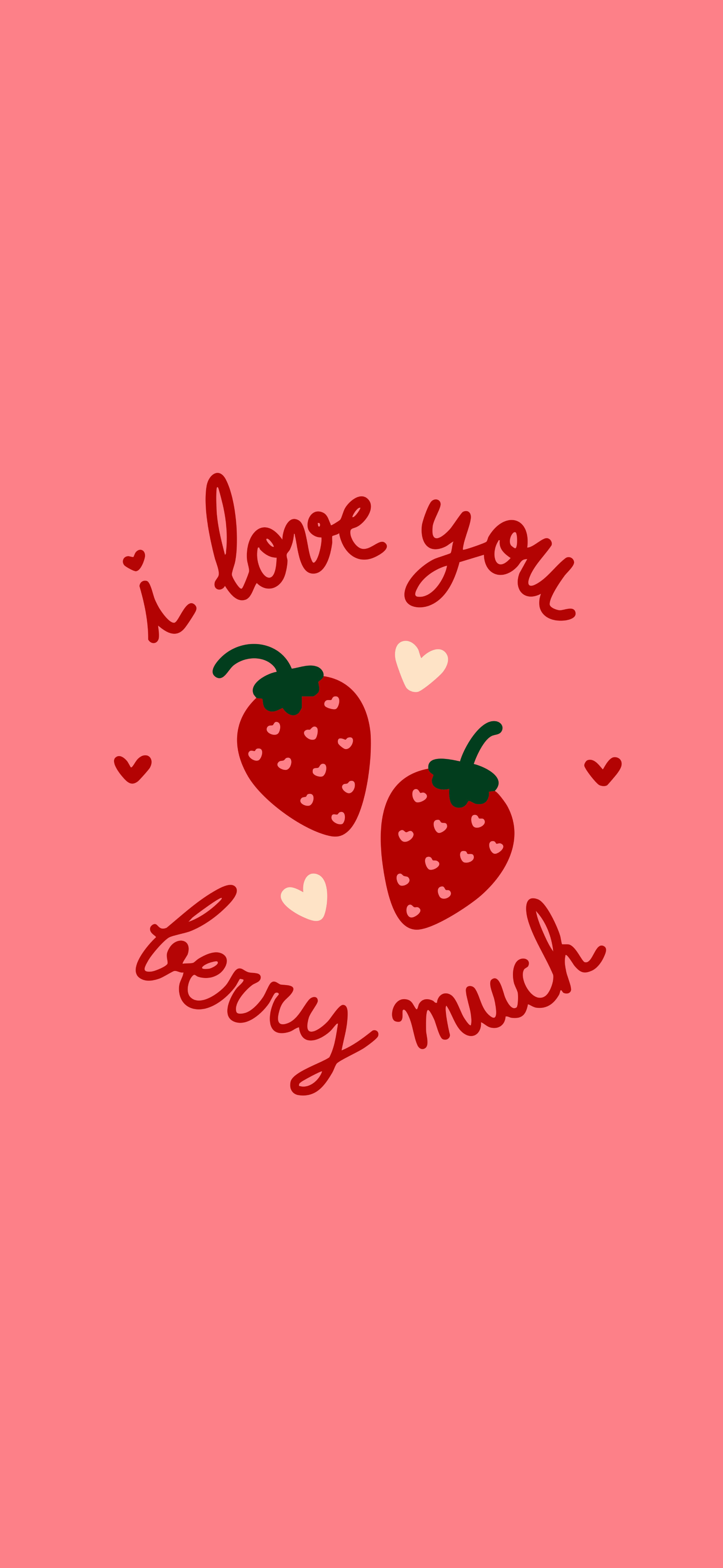 pink strawberry love you berry much