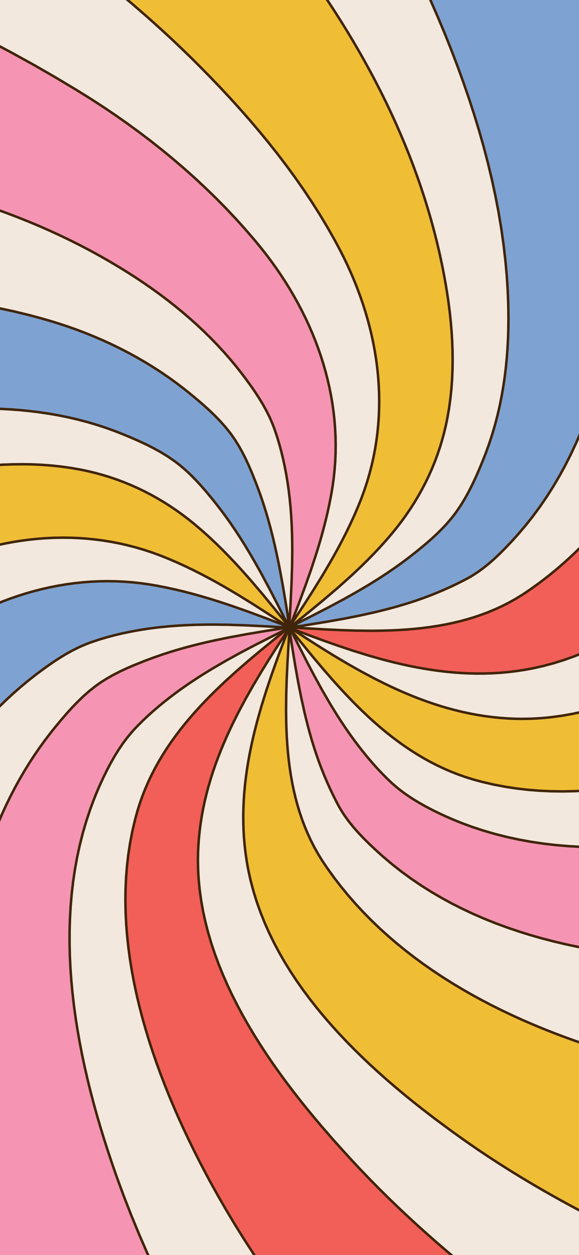 retro groovy swirl multicolor 70s