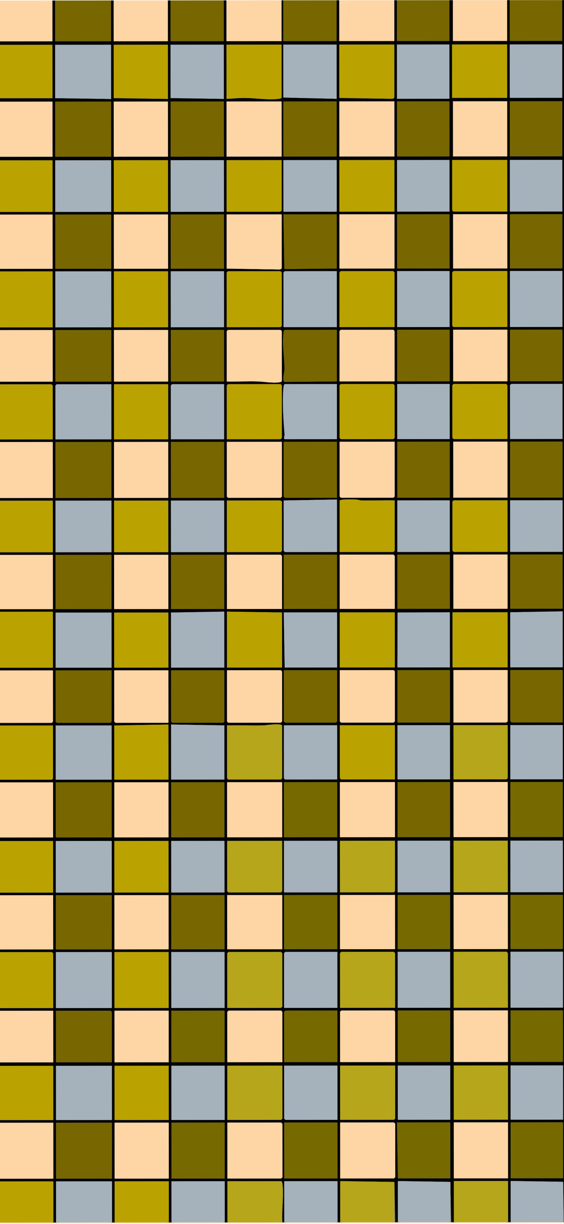 retro olive peach blue grid tiles